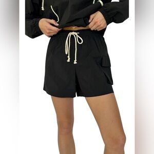 DONNI. Black Women’s Cargo Shorts